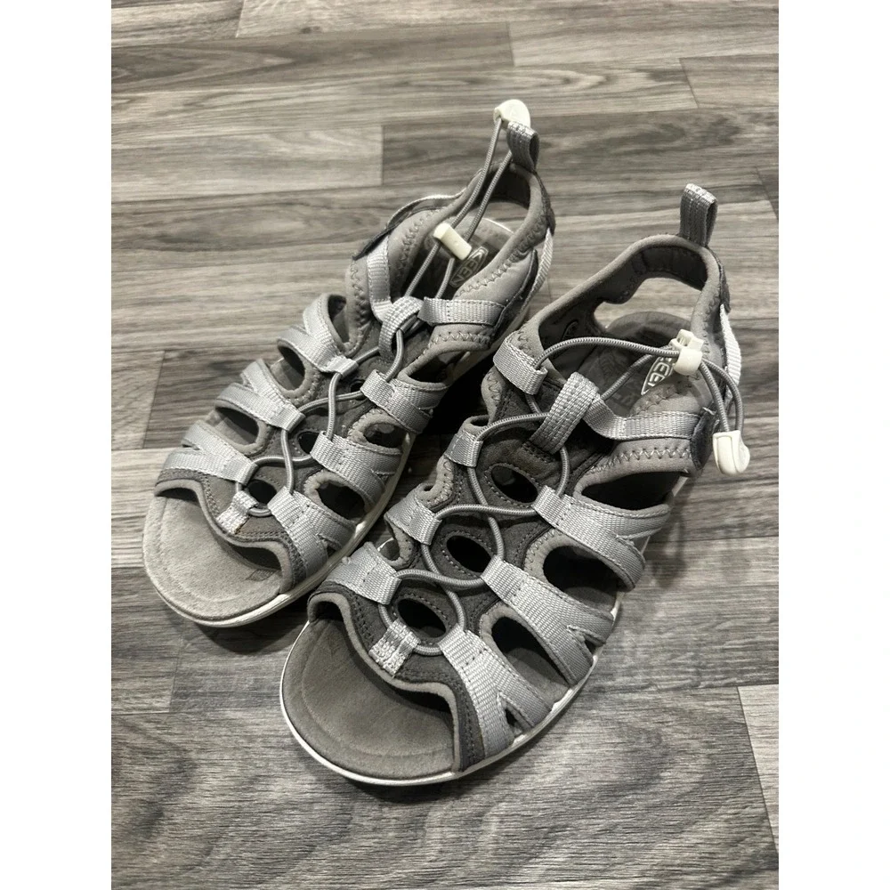 KEEN Venice H2 Womens Grey Silver Sport Sandals Hiking Water Shoes 8.5